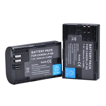 Batmax 2650mAh LP-E6 LPE6 LP-E6N Baterija+ LED Dual USB Polnilec Za Canon 5D Mark II III 7D 60D 90D EOS 6D 70 D 80D EOS R R5 R6 NS