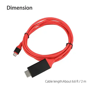 2m Avdio Kabel Tip-C Moški HDTV HDMI-združljiv Moški Pretvornik za MacBook Samsung Galaxy S9/S8/Opomba 9 Huawei Adapter