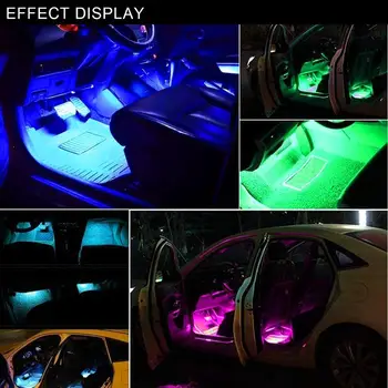 5 5050 USB LED Bluetooth Vzdušje Avto Trakovi Luči RGB Glasbe Avto Neon Prilagodljive Luči Bar