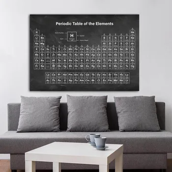 Periodnega sistema Elementov Kemija Student Poster Znanost Wall Art Platno, Tisk Slikarstvo Laboratorij Dekorativne Slike