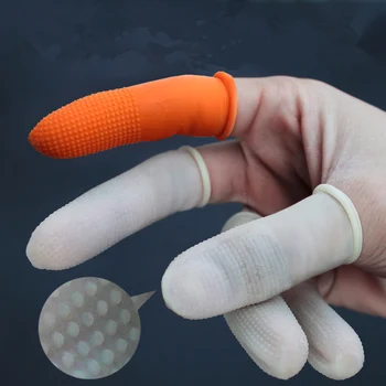 100 kozarcev/veliko Zgostitev Antislip prst rokavice iz lateksa za Enkratno uporabo prst posteljice za varovanje zdravja nestrupeno Točka opomba prst določa